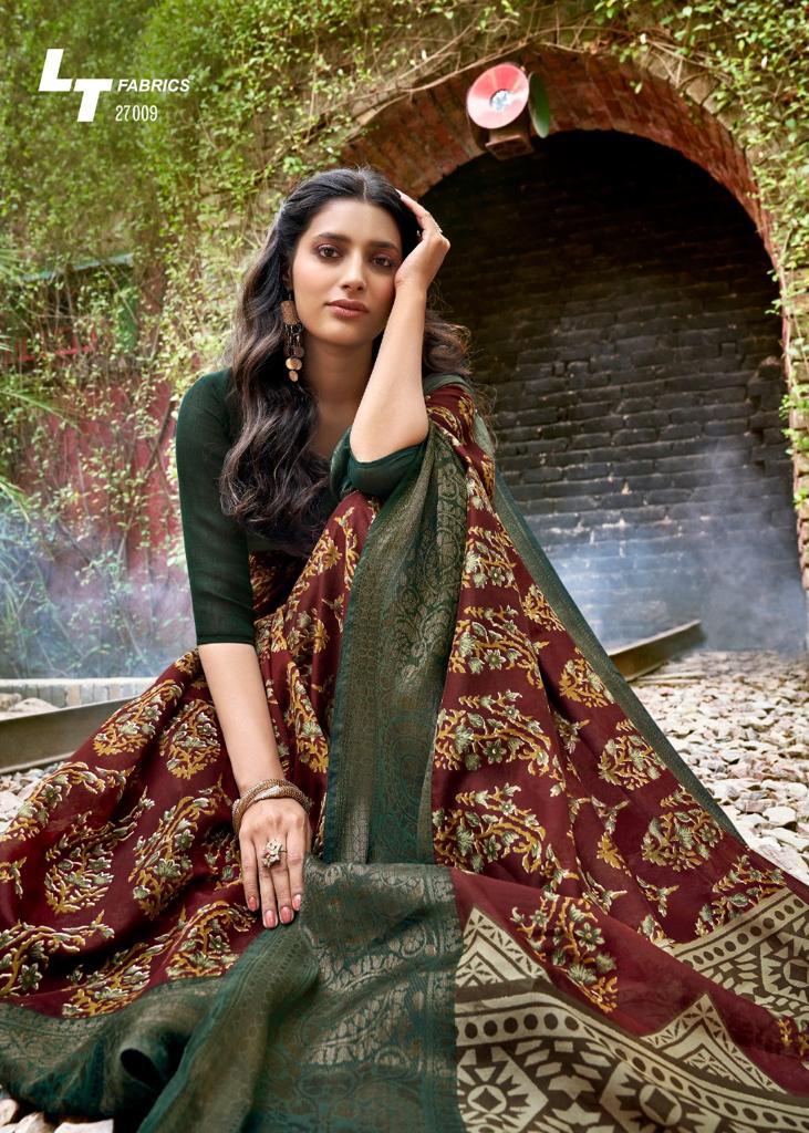 Lt Prerna Casual Wear Soft Linen Designer oarty Wear Saree Collection at Wholesale Price